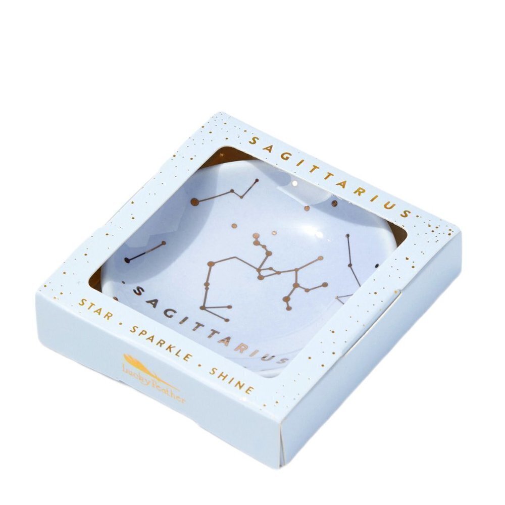 𝅺SAGITTARIUS Horoscope Blue Ceramic Trinket Dish